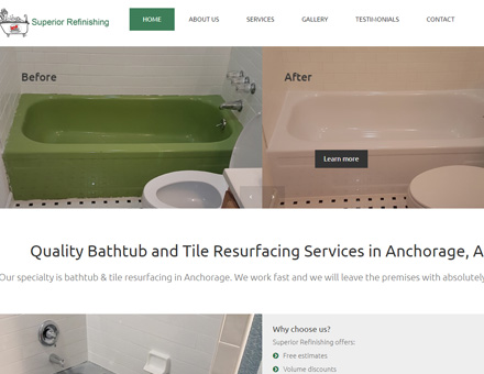 Alaska Website Design Work - Bathtub and Tile Resurfacing Services